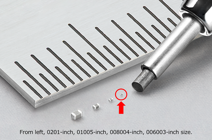 村田開發(fā)出首款006003-inch size（0.16mmx0.08mm）超小尺寸的多層陶瓷電容器